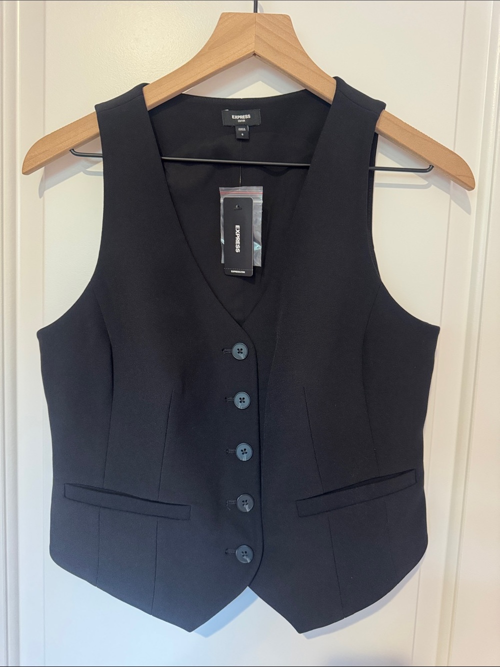 Express Black Women's Tailored Button Vest